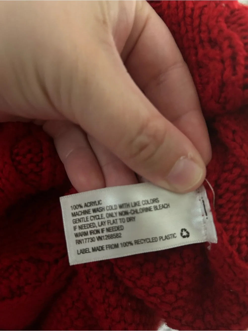 Merona Red Cable-Knit Crewneck Sweater